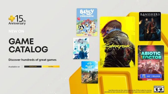 PlayStation Plus de Julho: Cyberpunk 2077 e Banishers: Ghosts of New Eden lideram catálogo em mês de&nbsp;aniversário