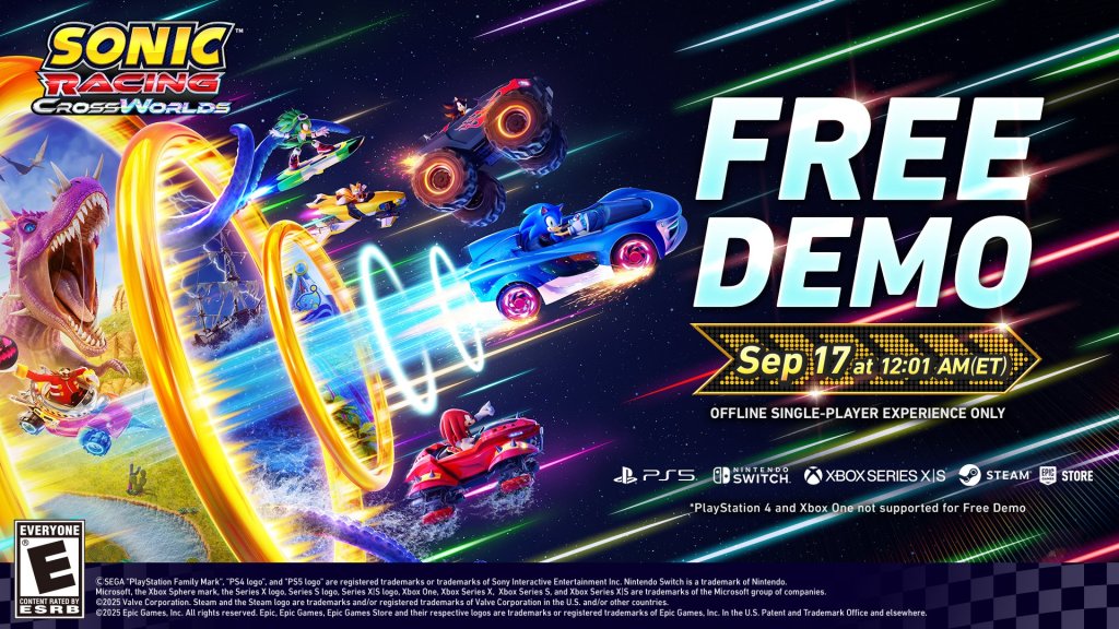 Sonic Racing: CrossWorlds ganhará demo na próxima&nbsp;semana