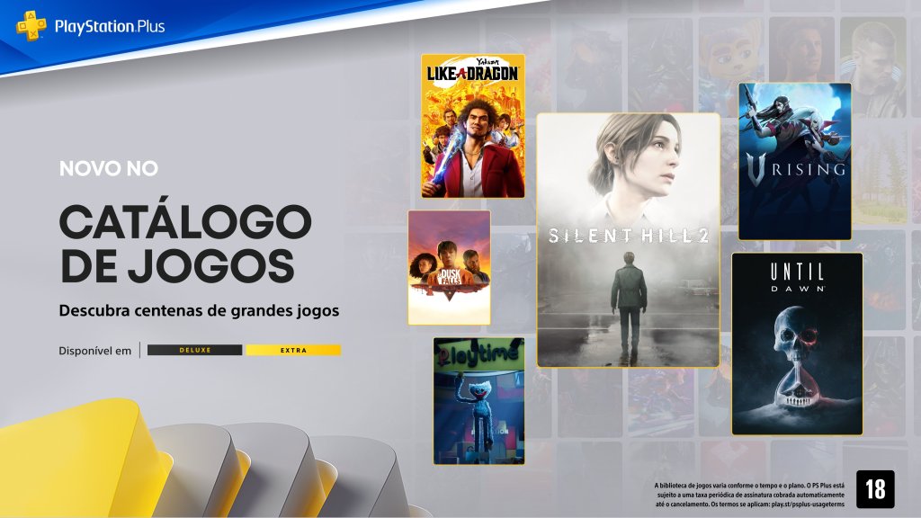 PS Plus de outubro são revelados oficialmente com Silent Hill 2, Until Dawn Remake, Yakuza e&nbsp;mais
