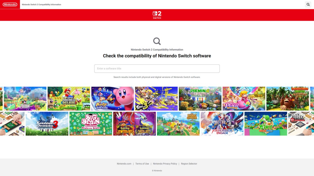 Nintendo lança site para verificar compatibilidade de jogos do Switch no Switch&nbsp;2