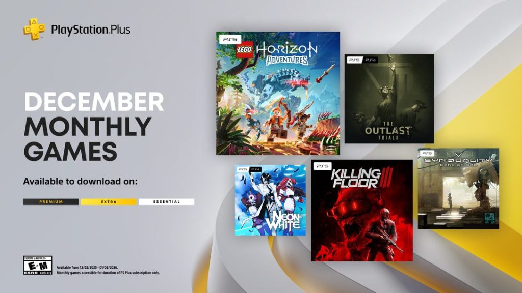 PlayStation Plus de dezembro traz LEGO Horizon Adventures, Killing Floor 3 e Neon&nbsp;White