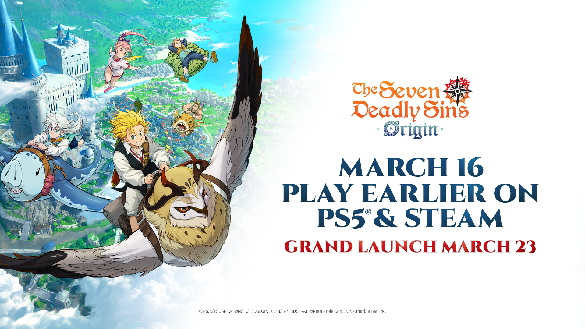 The Seven Deadly Sins: Origin chega em 16 de março ao PS5 e PC; Mobile chega uma semana depois