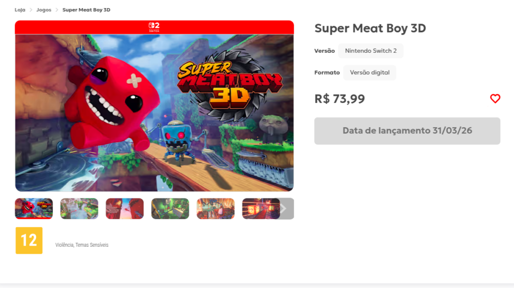 Super Meat Boy 3d eShop