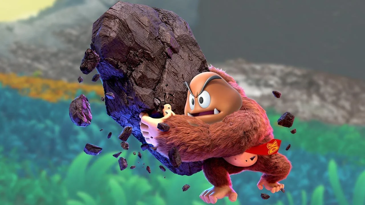 Donkey Kong Bananza começou com um Goomba de braços gigantes