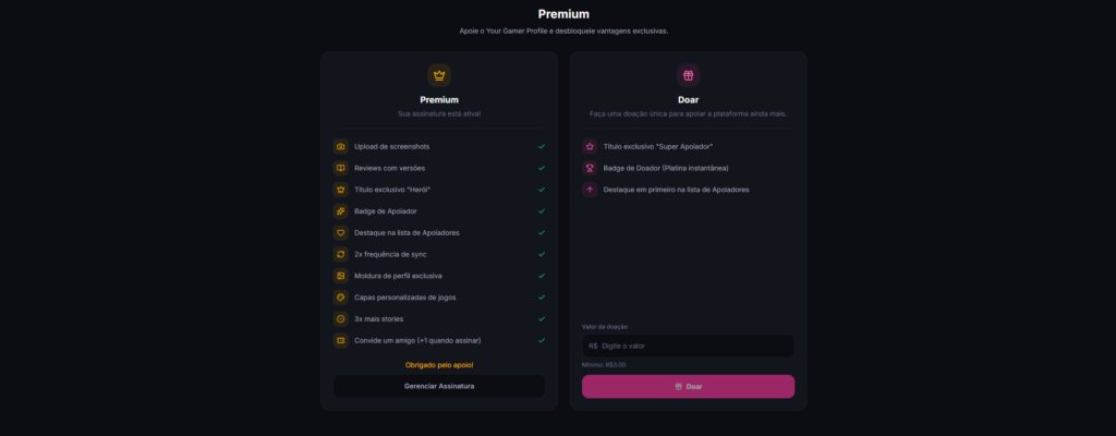 Your Gamer Profile Premium