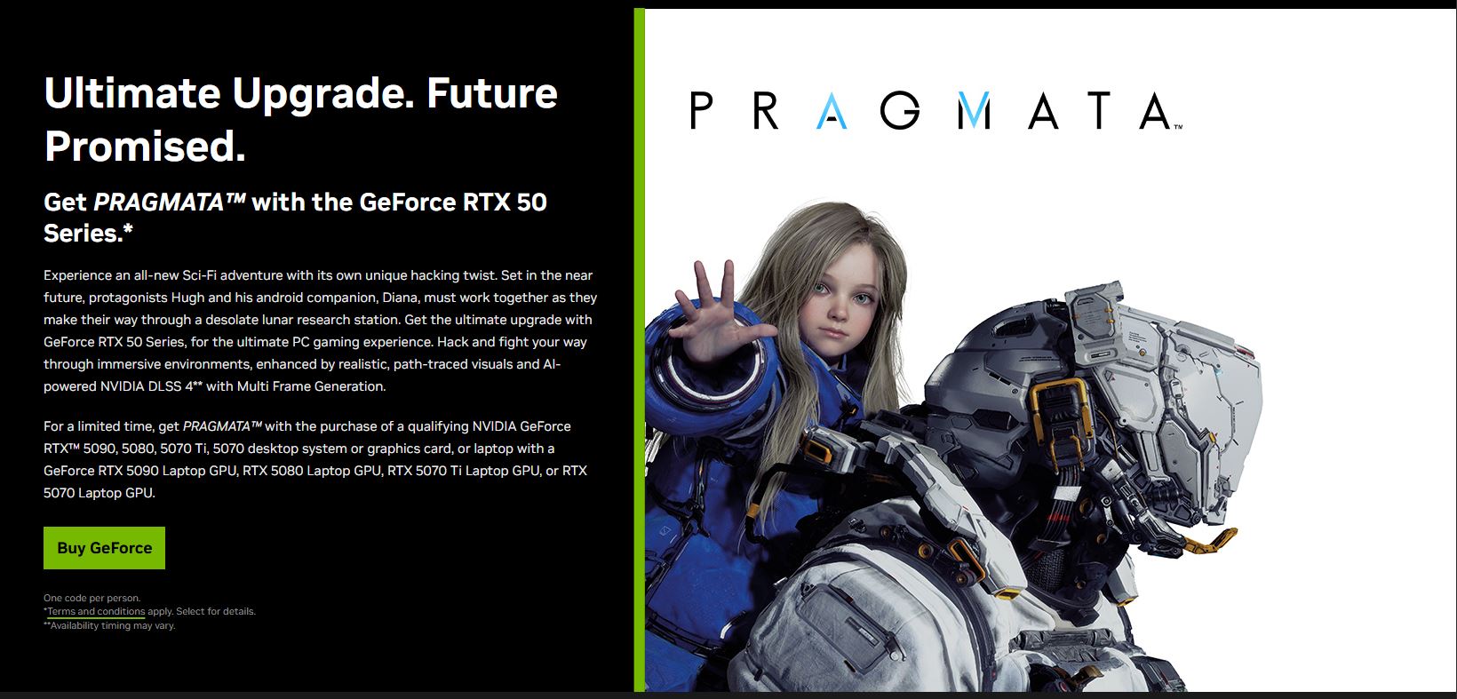 NVIDIA anuncia bundle de Pragmata para placas RTX 50