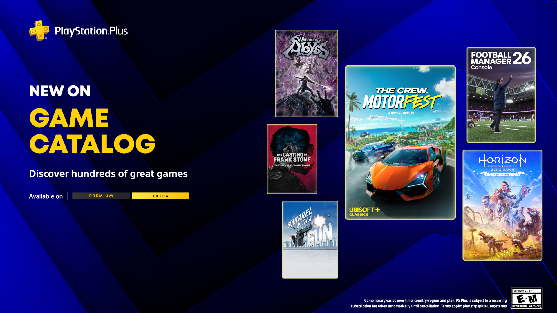 Catálogo PS Plus Extra e Premium de abril de 2026 anunciado