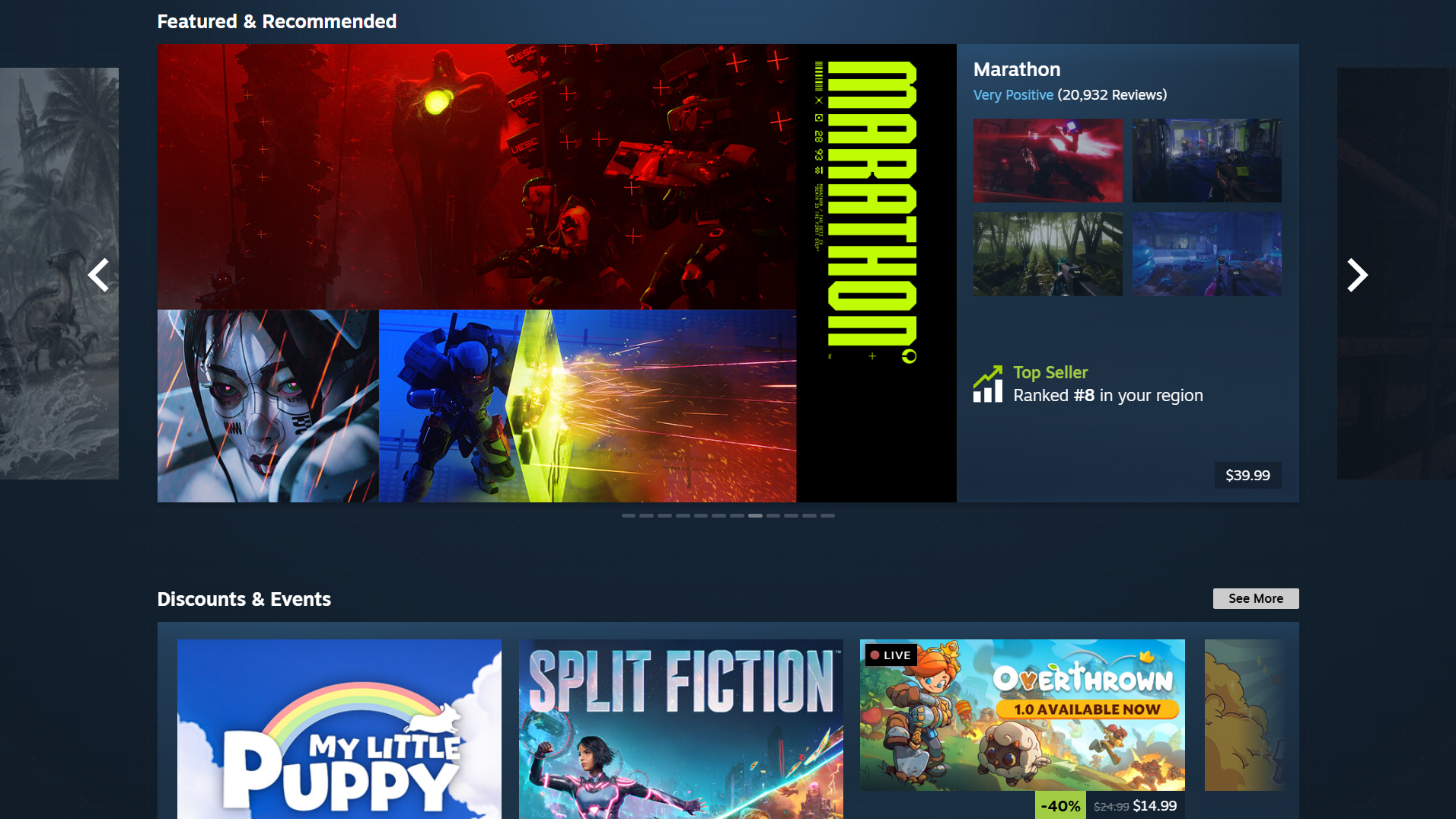 Valve lança novo visual para a página inicial da loja do Steam em fase beta