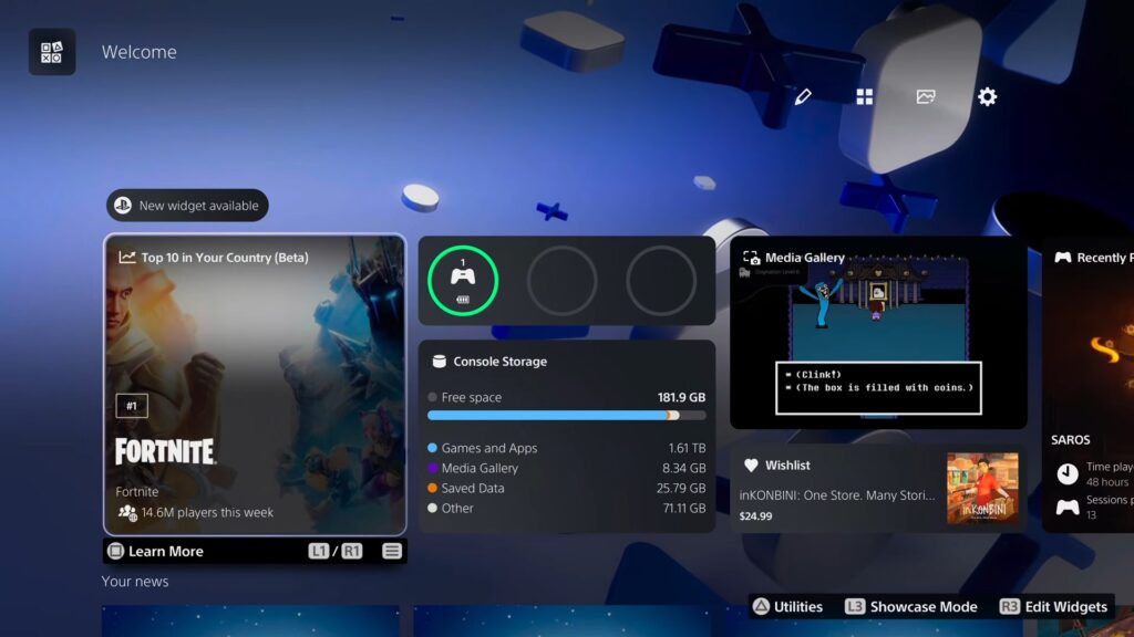 playstation widget