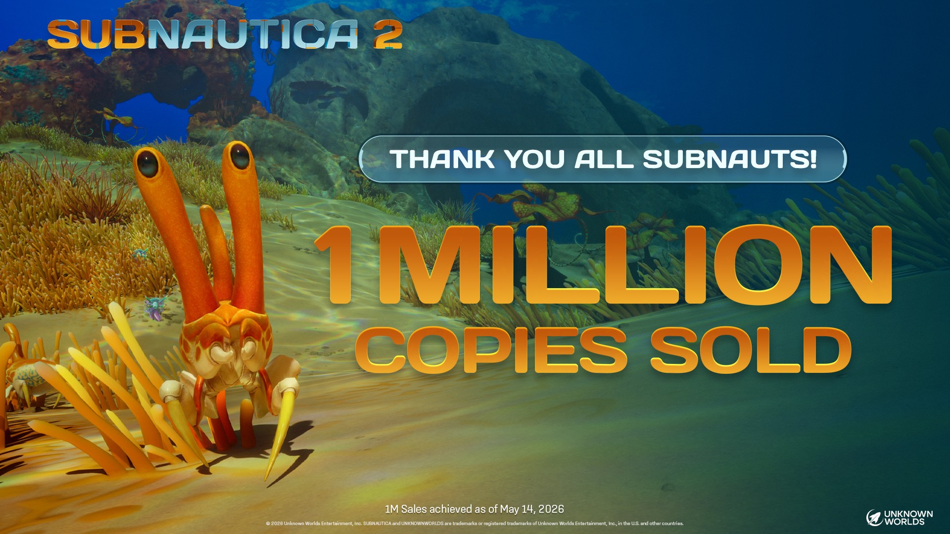 Subnautica 2 ultrapassa 1 milhão de cópias vendidas em duas horas