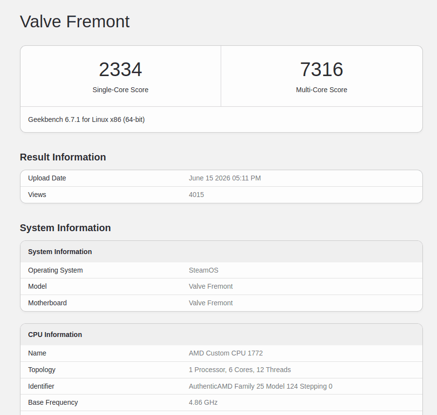 Steam Machine Benchmark