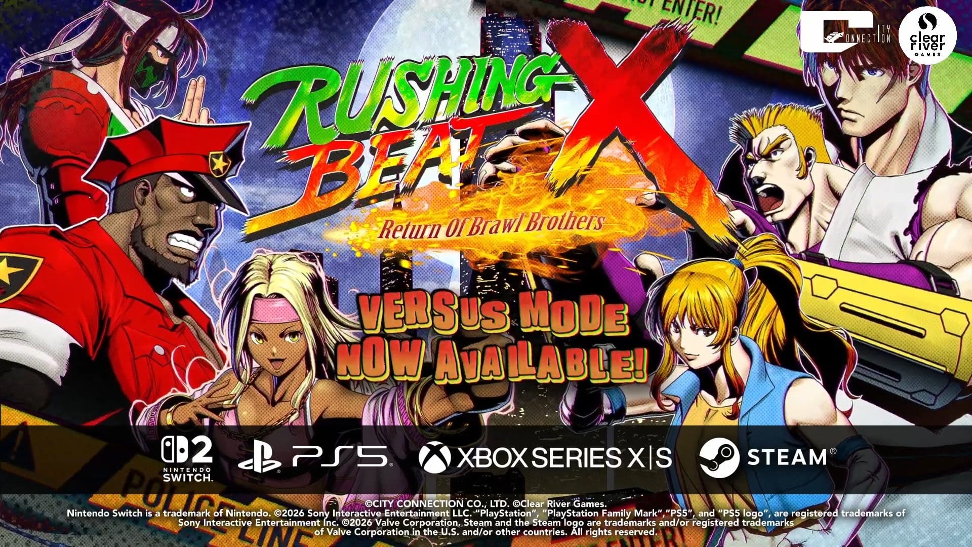 RUSHING BEAT X: Return of Brawl Brothers recebe atualização gratuita com modo Versus