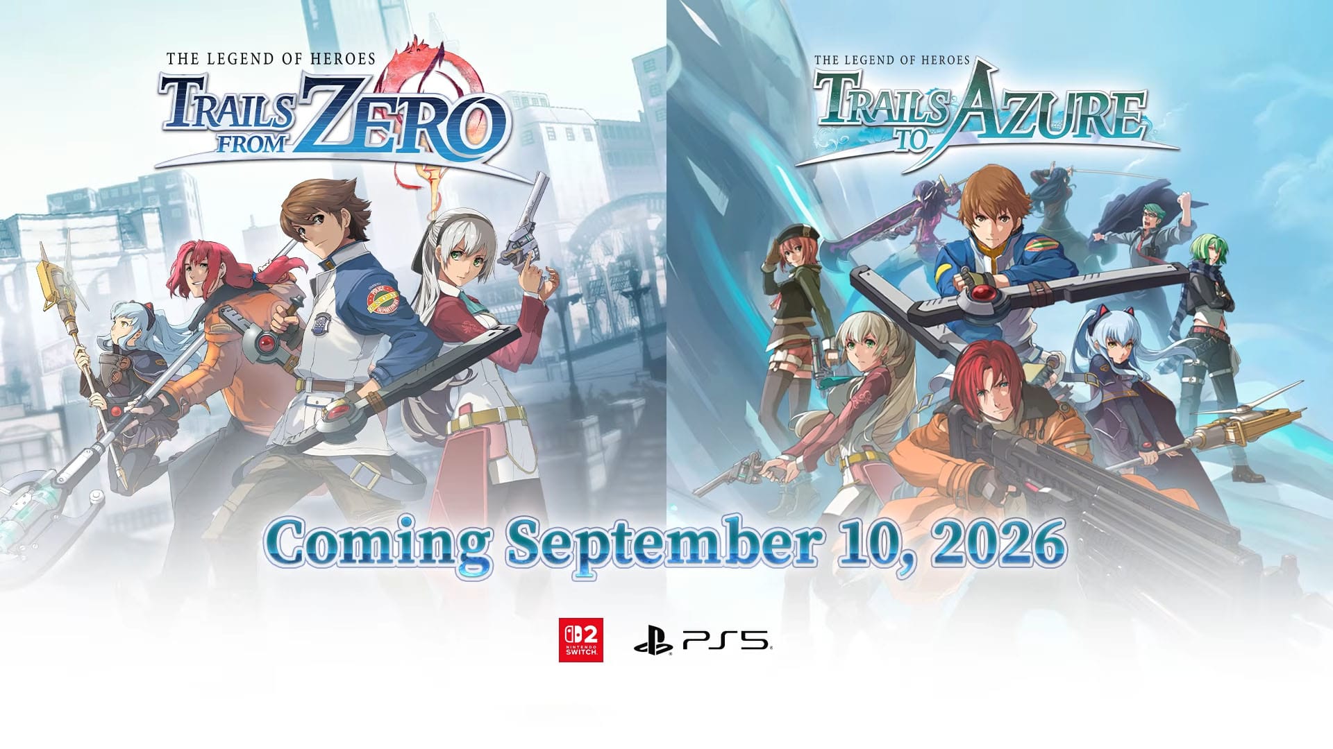 The Legend of Heroes: Trails from Zero e Trails to Azure chegam ao PS5 e Switch 2 em 10 de setembro