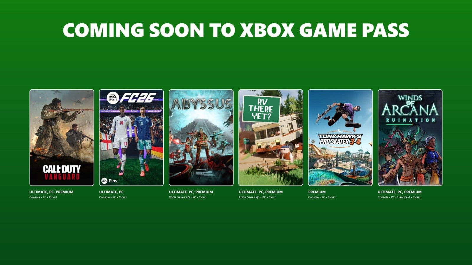 EA Sports FC 26 e Call of Duty Vanguard chegam ao Xbox Game Pass; confira a lista