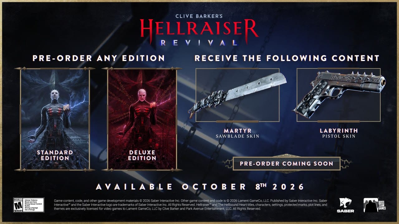 Clive Barker’s Hellraiser: Revival será lançado em 8 de Outubro