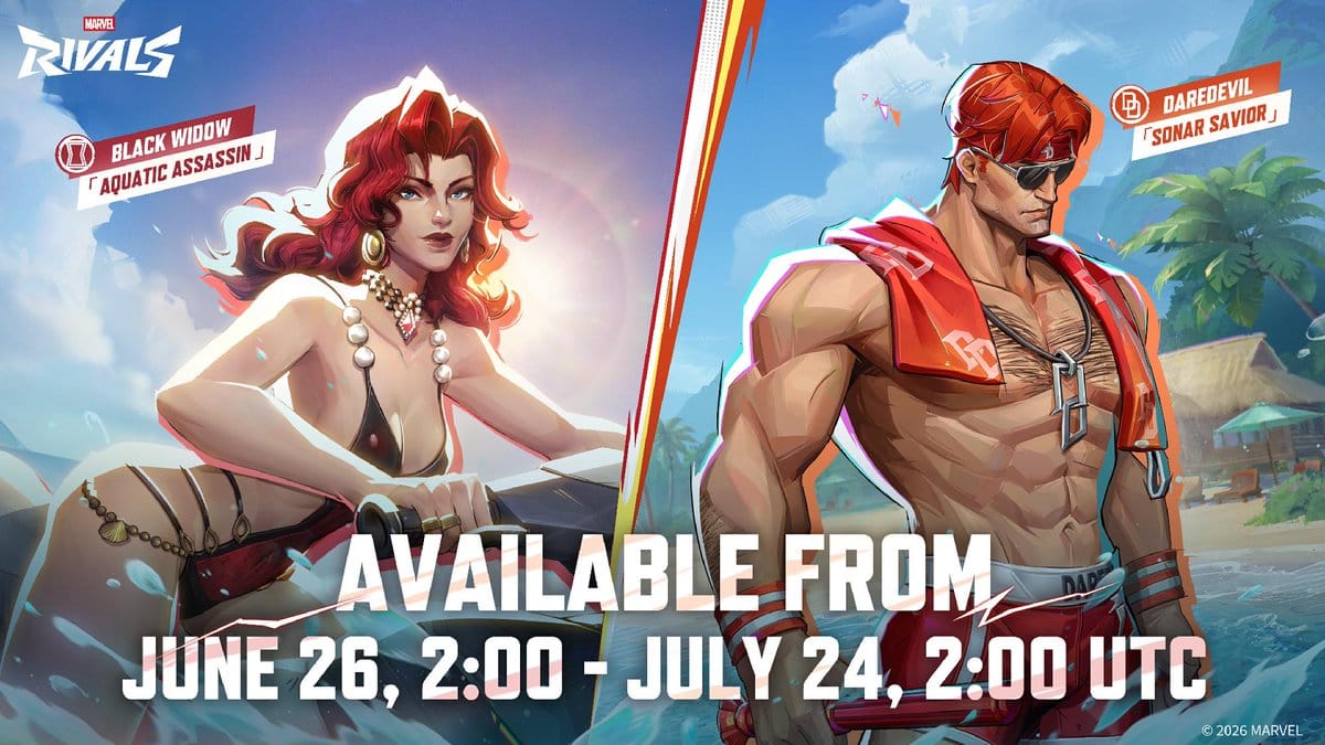 Marvel Rivals recebe novos trajes para Black Widow e Daredevil