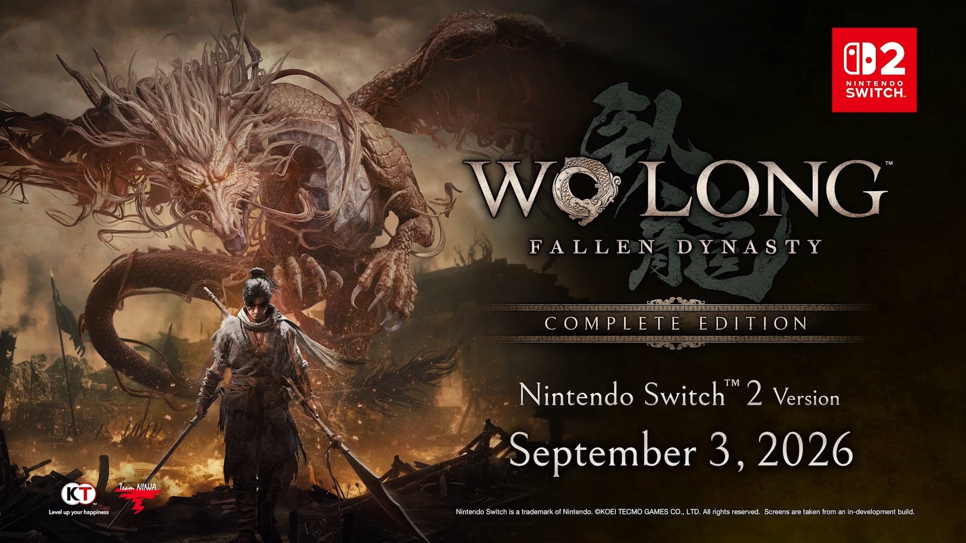 Wo Long: Fallen Dynasty Complete Edition chega ao Switch 2 em 3 de Setembro