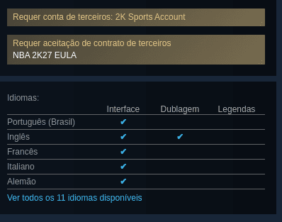 NBA 2K27 - Legendas