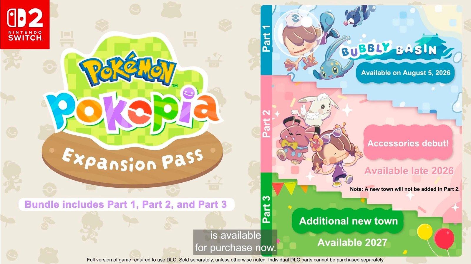 Pokémon Pokopia: expansão Bubbly Basin e atualização 2.0.0 chegam em 5 de agosto