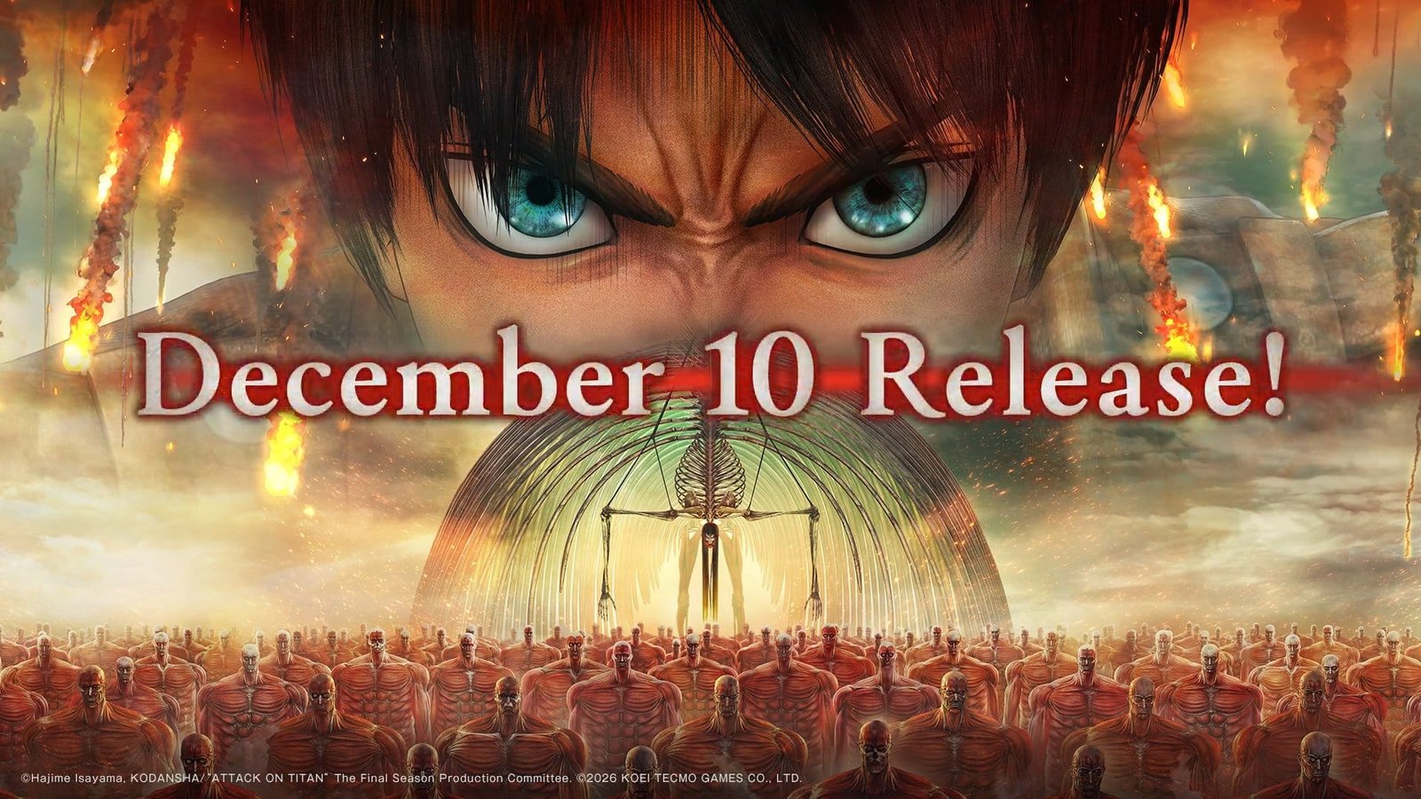 Attack on Titan 3 será lançado em 10 de dezembro