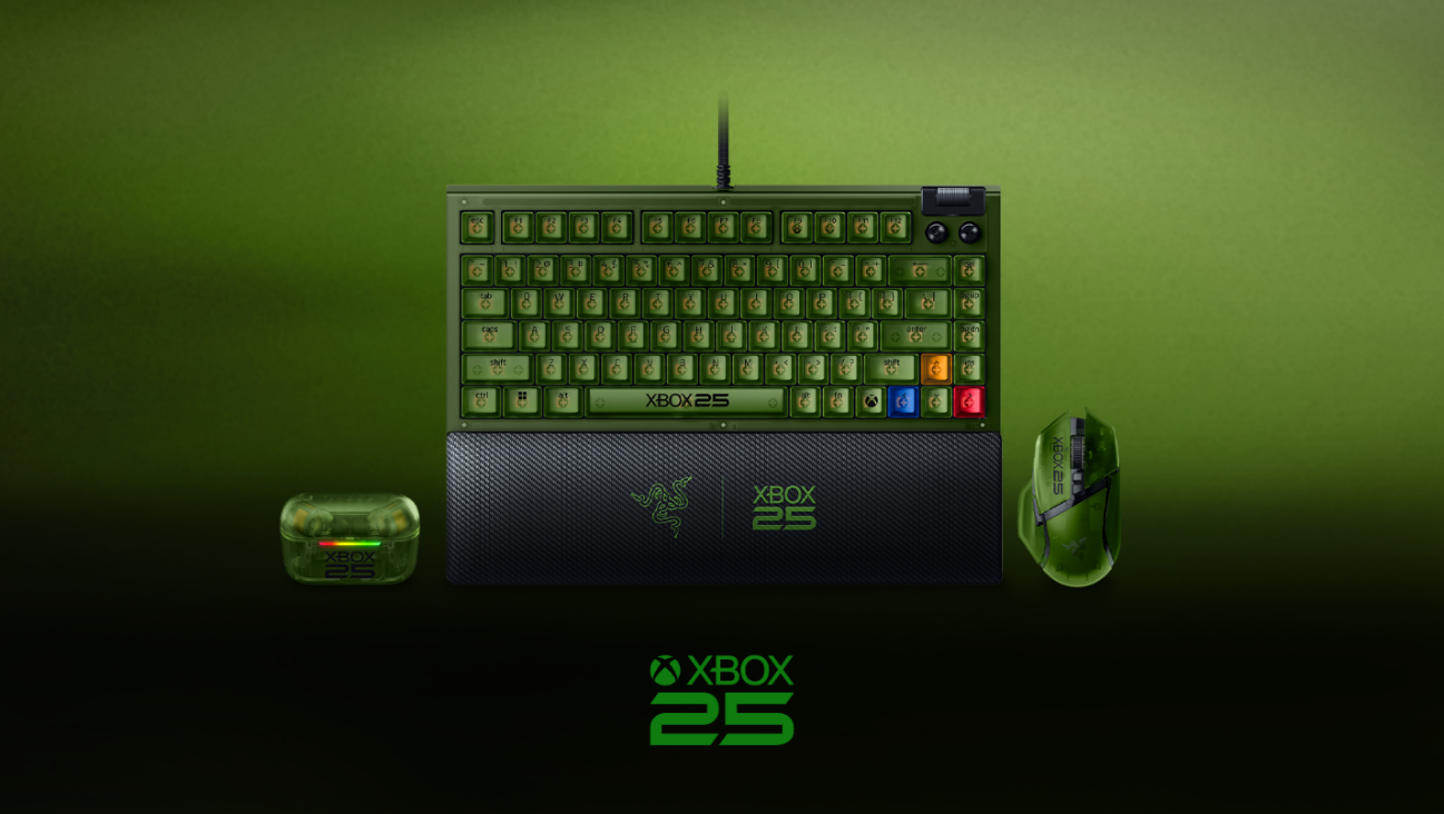 Razer celebra 25 anos de Xbox com coleção especial de periféricos