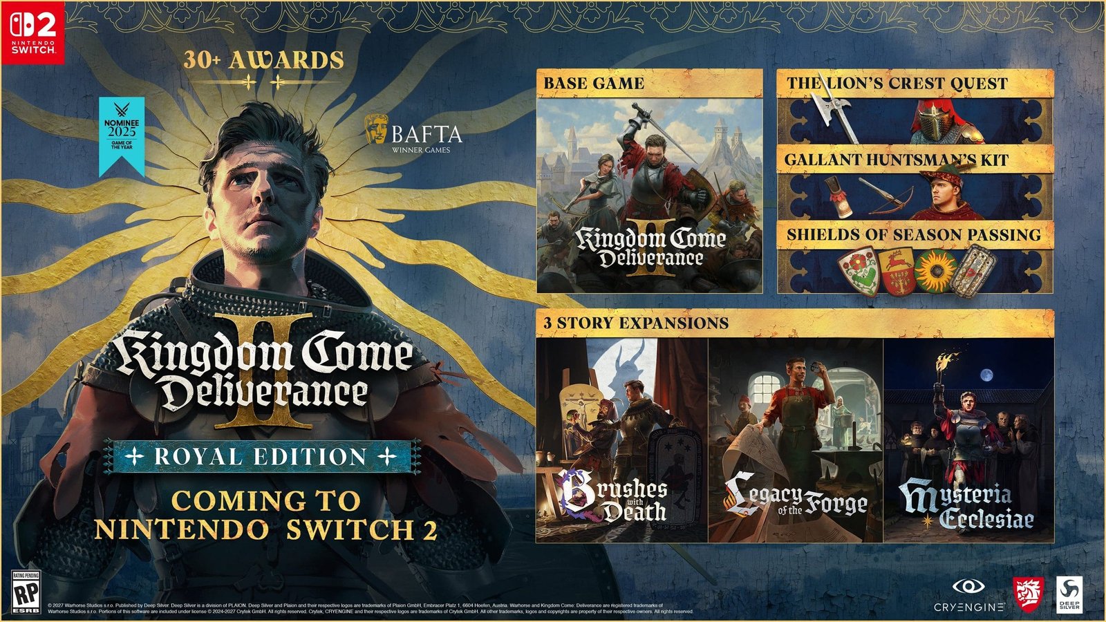 Kingdom Come: Deliverance II Royal Edition é anunciado para Switch 2