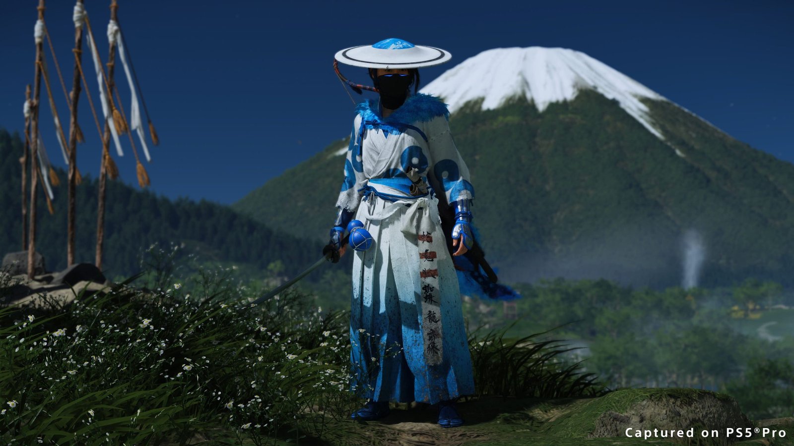 Ghost of Yōtei receberá trajes de Helldivers, Astro Bot, Journey e The Last of Us