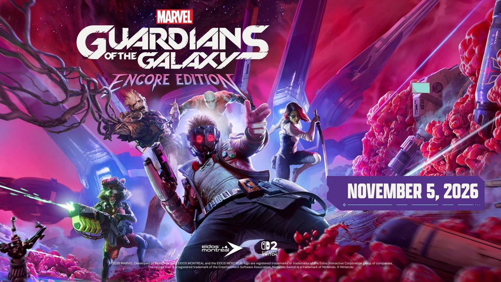 Marvel’s Guardians of the Galaxy Encore Edition será lançado em 5 de novembro para Nintendo Switch 2