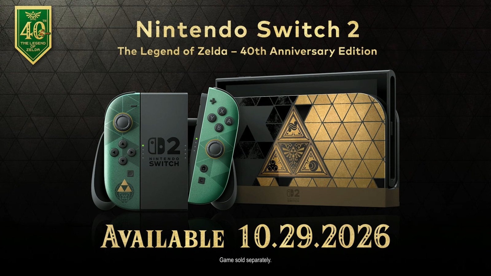Nintendo revela edição especial do Switch 2 e acessórios para o aniversário de 40 anos de Zelda