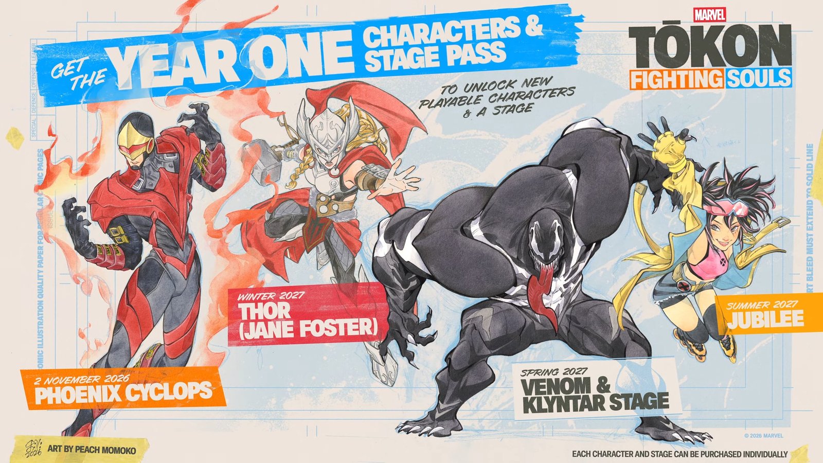 MARVEL Tokon: Fighting Souls anuncia Thor (Jane Foster), Venom e Jubilee