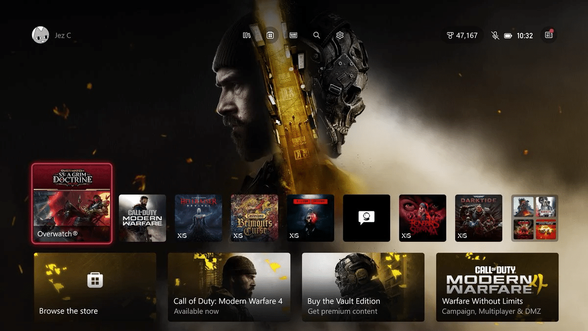 Xbox substitui fundos de tela customizados por anúncio de Modern Warfare 4; como tirar