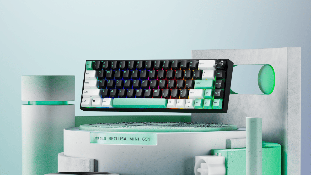 Razer anuncia teclado magnético Reclusa Mini 65% com foco em personalização