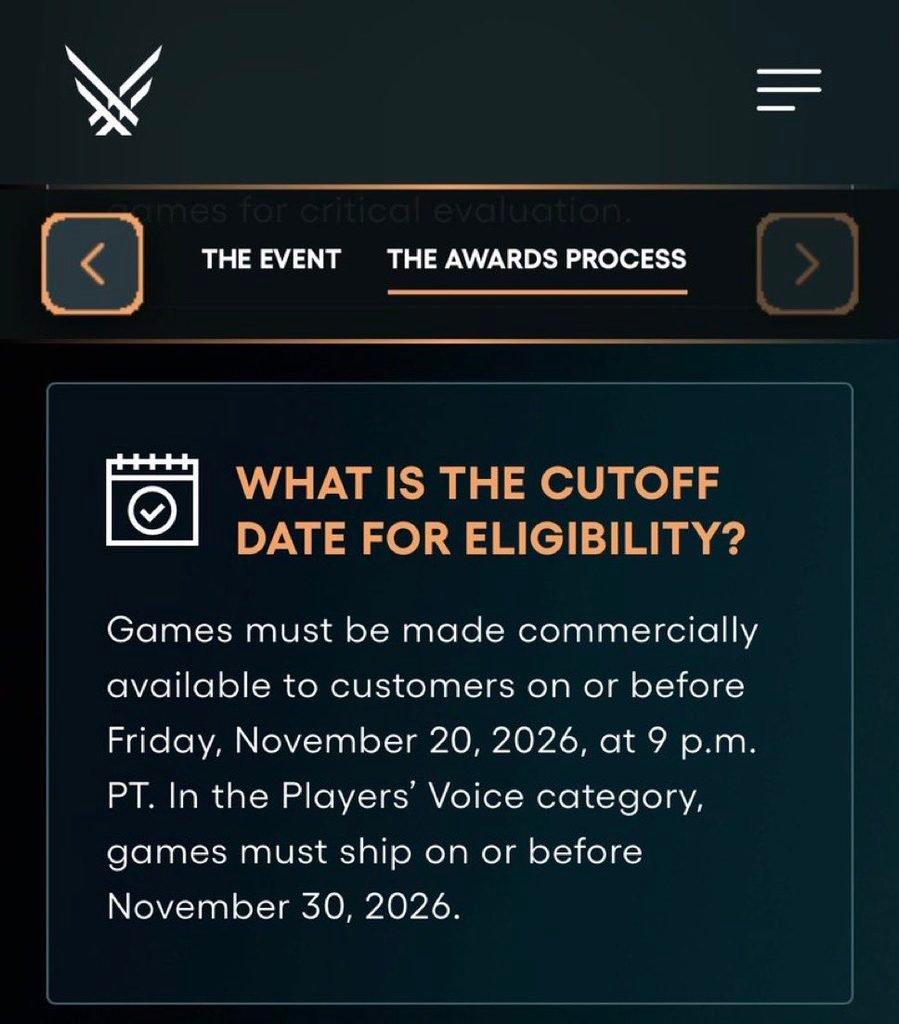 the game awards site jogos